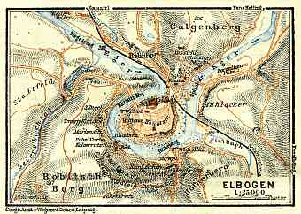 Elbogen (Loket) town plan, 1913