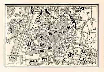 Trient (Trento) city map, 1929