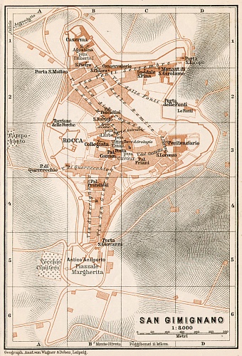 San Gimignano town plan, 1909