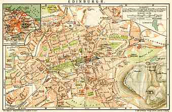 Edinburgh city map, 1899. Environs of Edinburgh