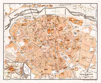 Valencia city map, 1929