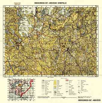 Simpele. Topografikartta 4123. Topographic map from 1940