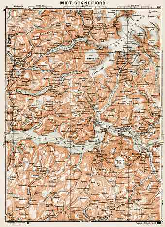 Central Sognefjord map, 1931