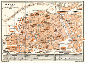 Mainz city map, 1906