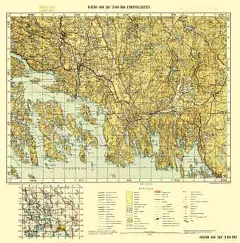 Impilahti. Topografikartta 4144. Topographic map from 1935