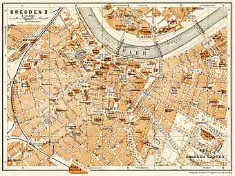 Dresden central part map, 1906