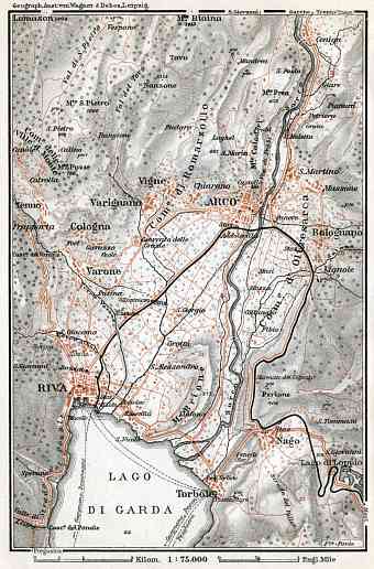 Arco, Riva and their environs map, 1910