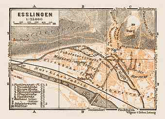 Esslingen city map, 1909