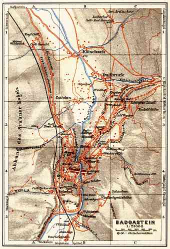 Badgastein (Wildbad Gastein) town plan, 1911