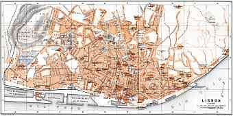 Lisbon (Lisboa) city map, 1899