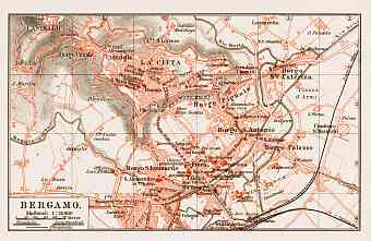 Bergamo city map, 1903