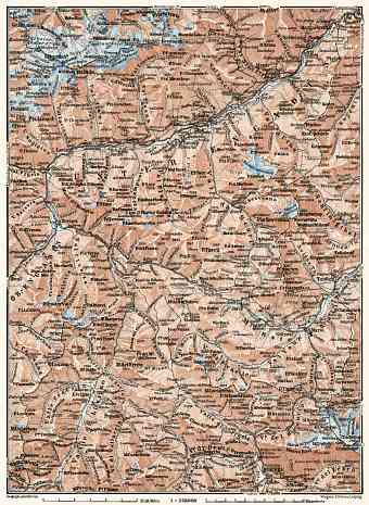 Lower Engadin Valley map, 1909