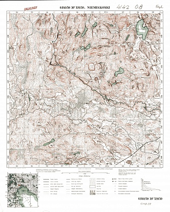 Niemiskoski Village Site and Rapids. Niemiskoski. Topografikartta 414208. Topographic map from 1928