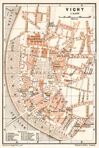 Vichy city map, 1902