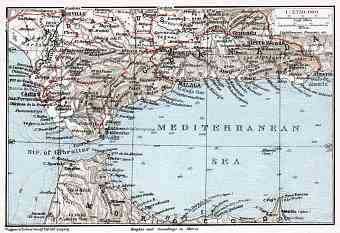 Western Mediterranean map, 1911