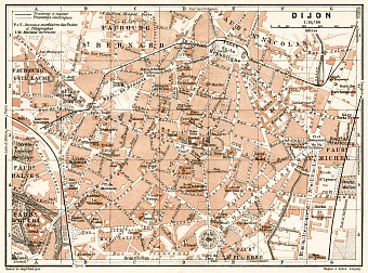 Dijon city map, 1909