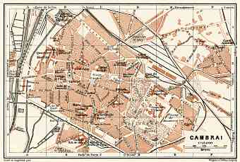 Cambrai city map, 1913