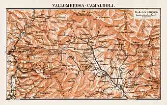 Vallombrosa-Camaldoli region map, 1903