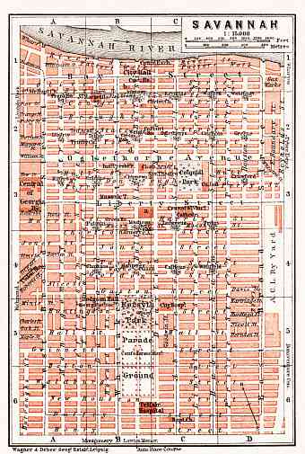 Savannah city map, 1909