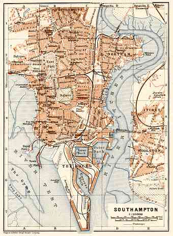 Southampton city map, 1906