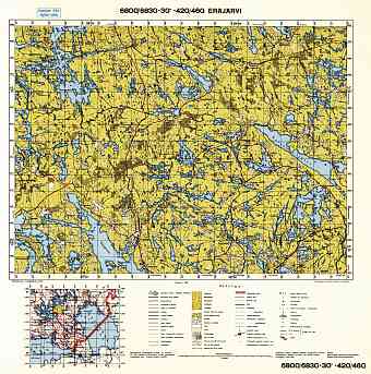 Eräjärvi. Topografikartta 4121. Topographic map from 1938