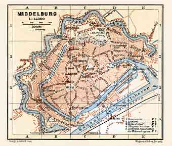 Middelburg city map, 1904