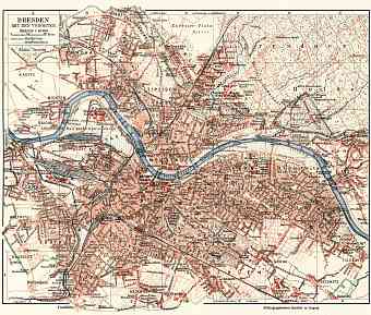 Dresden and nearer suburbs map, about 1910