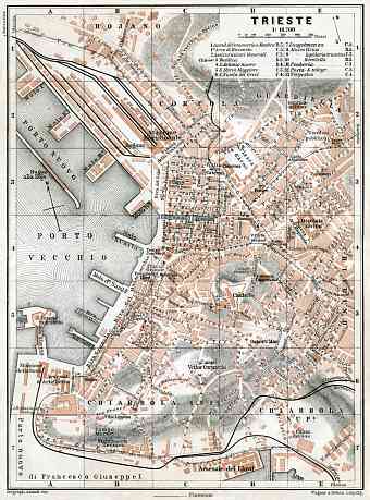 Triest (Trieste) city map, 1910