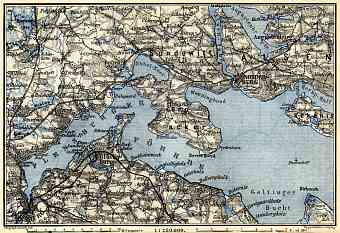 Flensburg and environs map, 1887