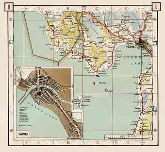 Estonian Road Map, Plate 8: Pärnu. 1938