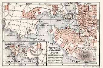 Victoria (Victoria and Esquimalt) city map, 1907