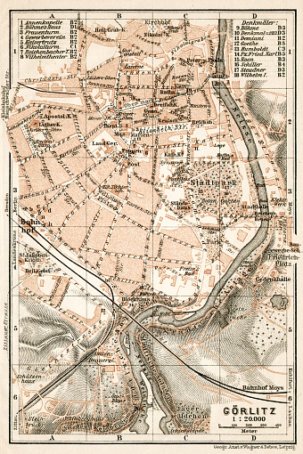 Görlitz city map, 1911