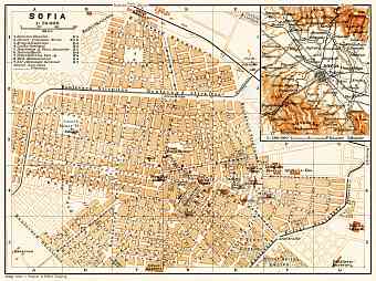 Sofia (София) city map, 1906