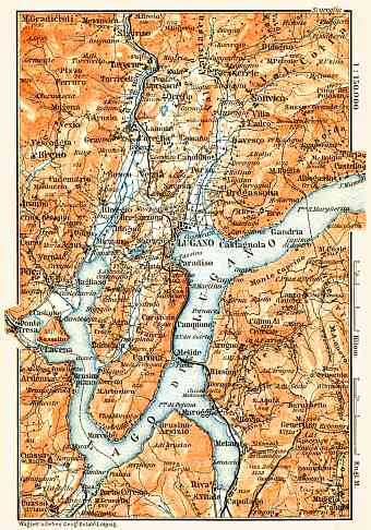 Lugano and environs map, 1898