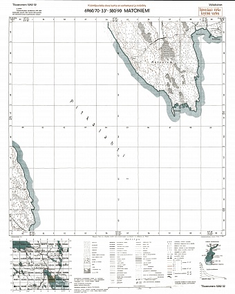 Matnavolok Cape. Matoniemi. Topografikartta 526202. Topographic map from 1943