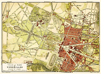 Versailles city and park map, 1903