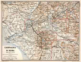 Rome (Roma) and Campagna di Roma map, 1912