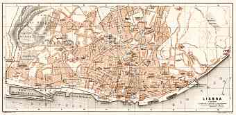 Lisbon (Lisboa) city map, 1911