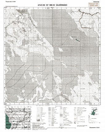 Sarmjagi. Saarimäki. Topografikartta 513101. Topographic map from 1942