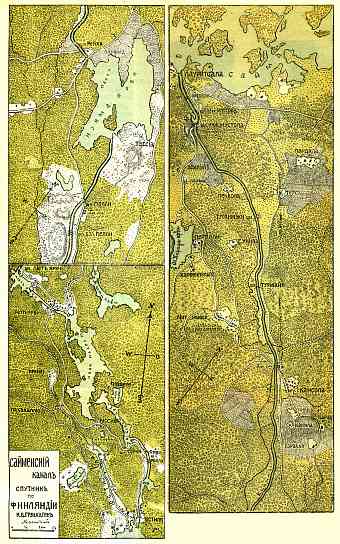 Saimaa Canal map (in Russian), 1889