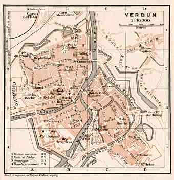 Verdun city map, 1909