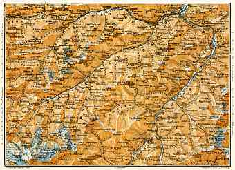 Stanzer and Paznaun valleys map, 1906