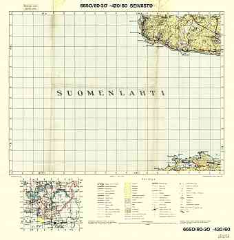 Ozerki. Seivästö. Topografikartta 4012. Topographic map from 1939