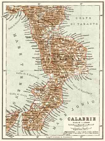 Calabria map, 1929