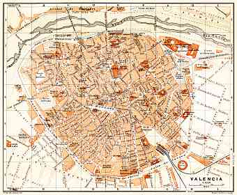 Valencia city map, 1899