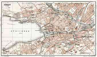 Zürich city map, 1909