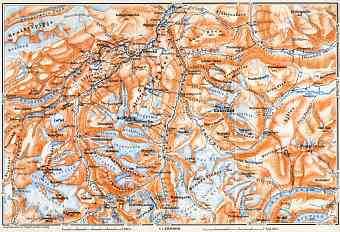 Glittertind environs map, 1910