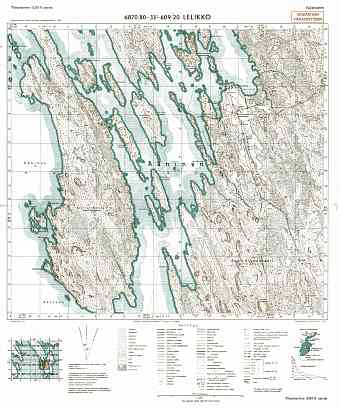 Lelikovo. Lelikko. Topografikartta 525111. Topographic map from 1944