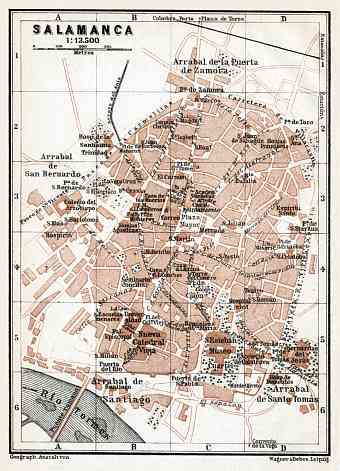 Salamanca city map, 1913