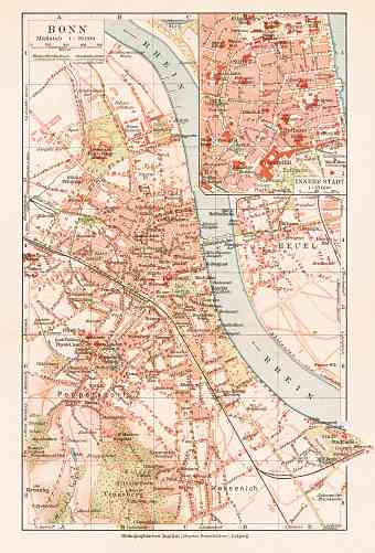 Bonn city map, 1927